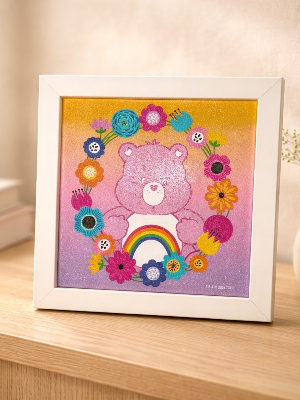2024 Cheer Bear 6x6 Framed Textured Pop Art Picture